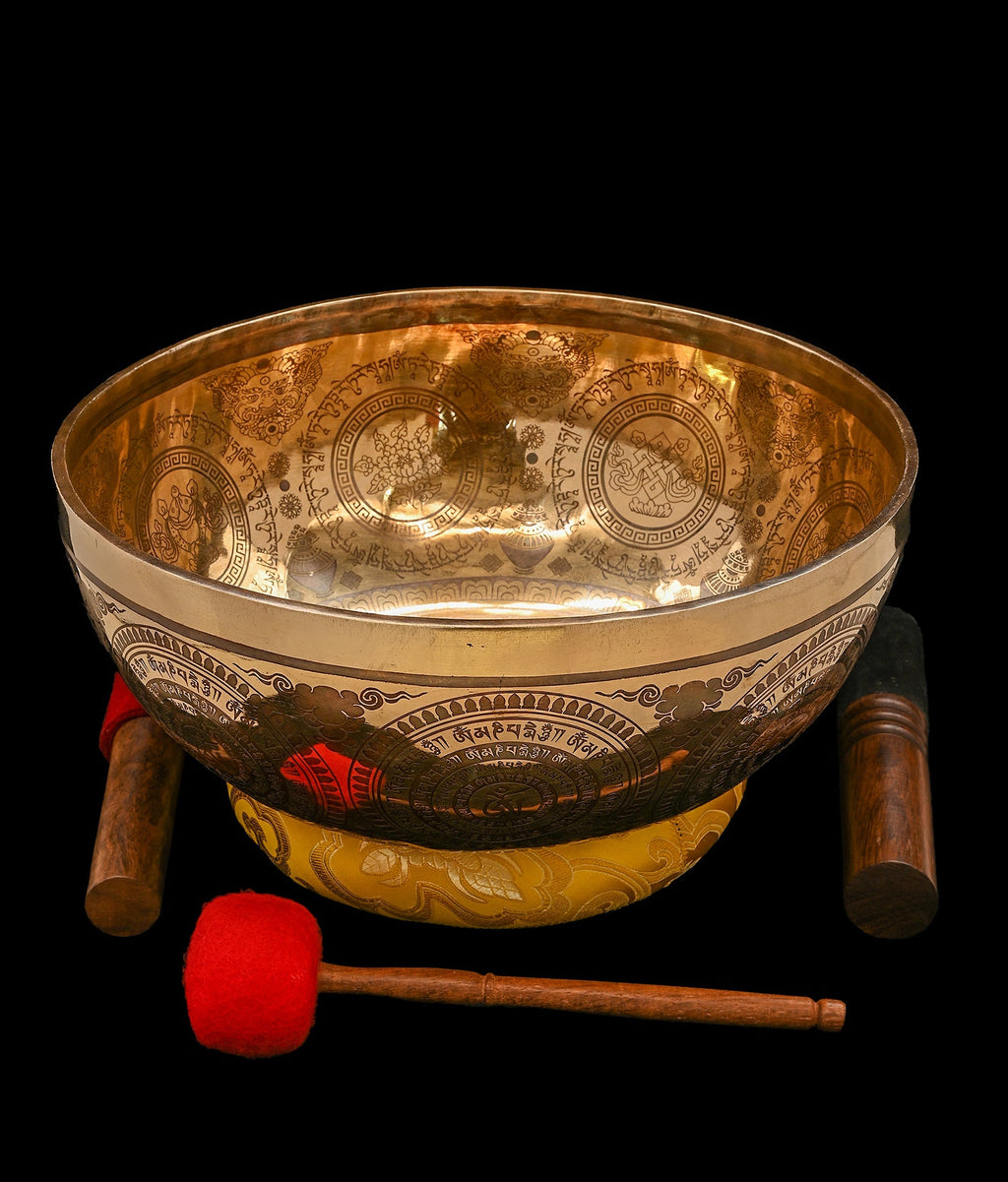 New Etched Jambati Tara Singing Bowl G#3 104Hz (CP) 11 1/4" N16222 Bodhisattva Trading Company
