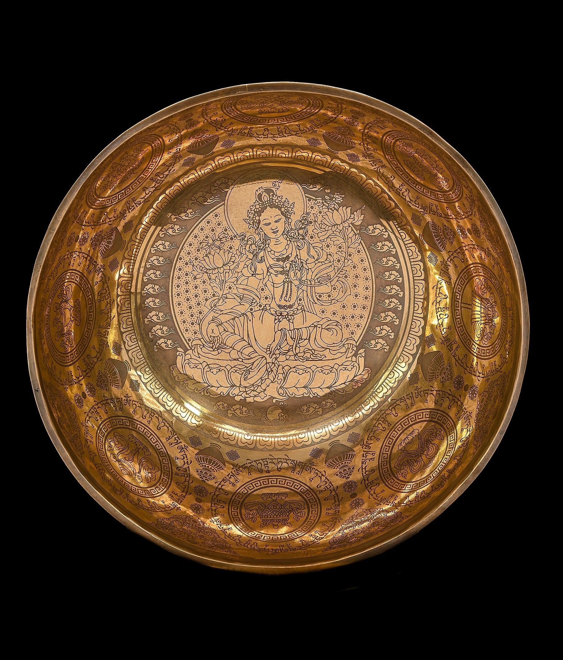 New Etched Jambati Tara Singing Bowl G#3 104Hz (CP) 11 1/4" N16222 Bodhisattva Trading Company