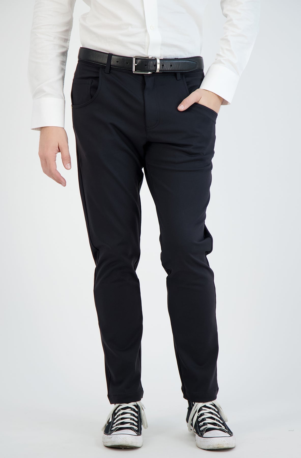 NEW & UPDATED Super - Stretch Men's Chinos //Casual// Black - Performance Collection LEVINAS® Official