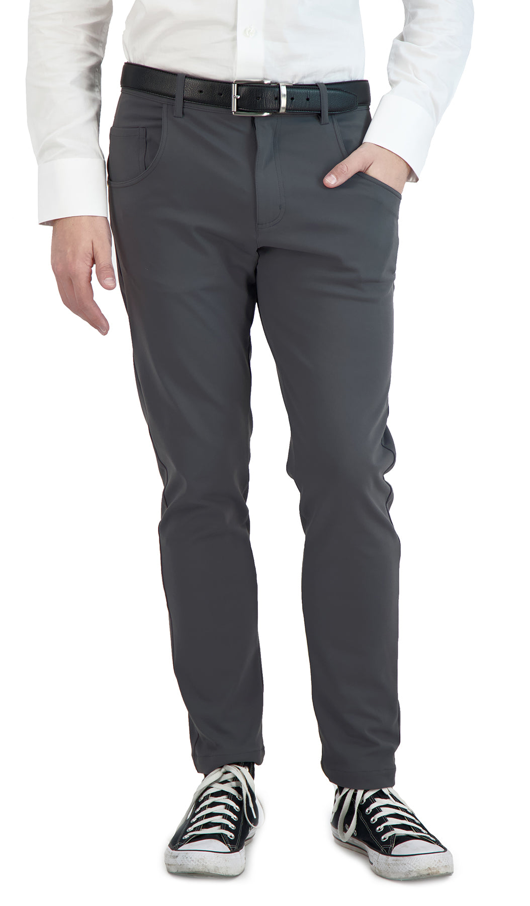NEW & UPDATED Super - Stretch Men's Chinos //Casual// Dark Charcoal - Performance Collection LEVINAS® Official