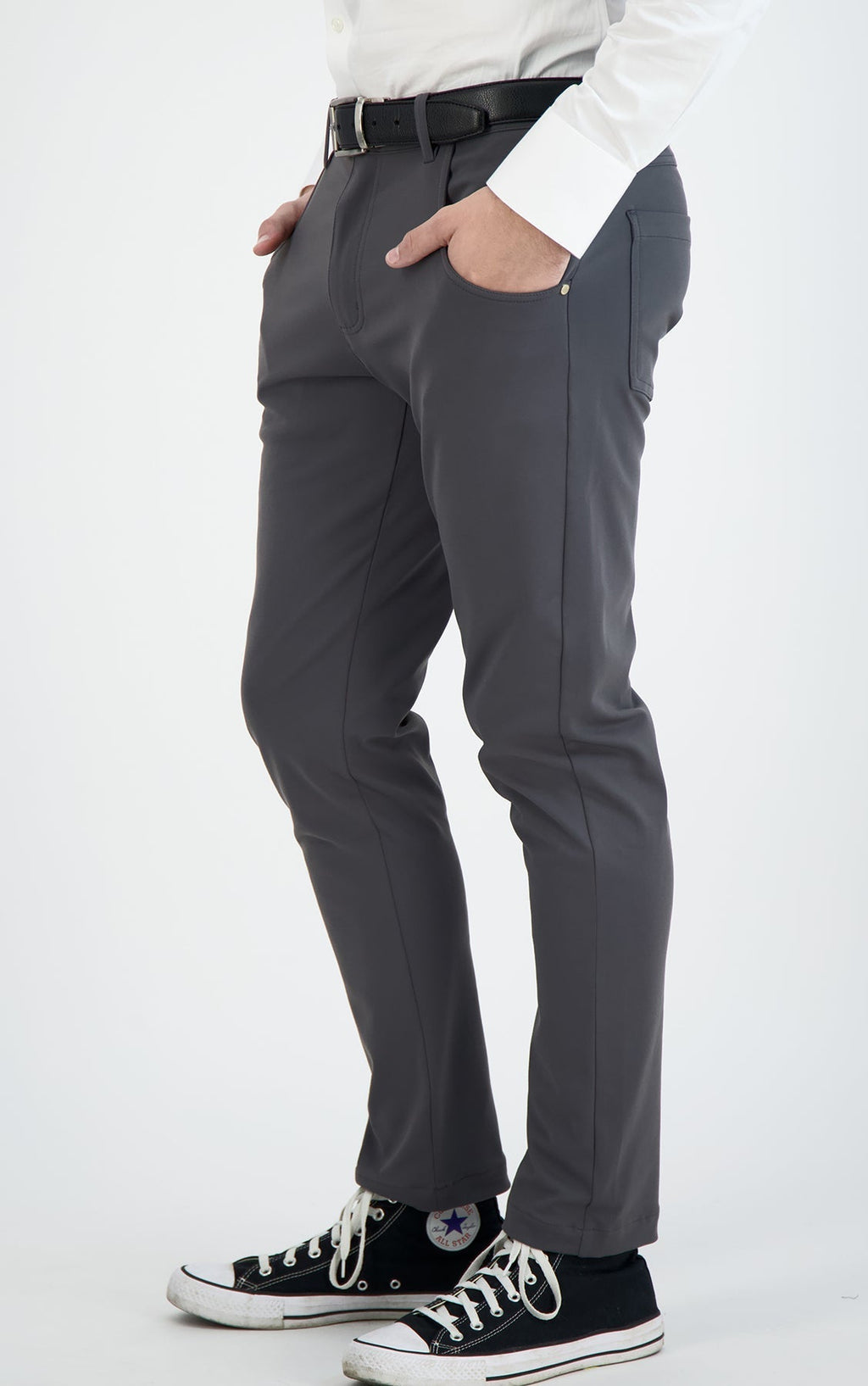 NEW & UPDATED Super - Stretch Men's Chinos //Casual// Dark Charcoal - Performance Collection LEVINAS® Official