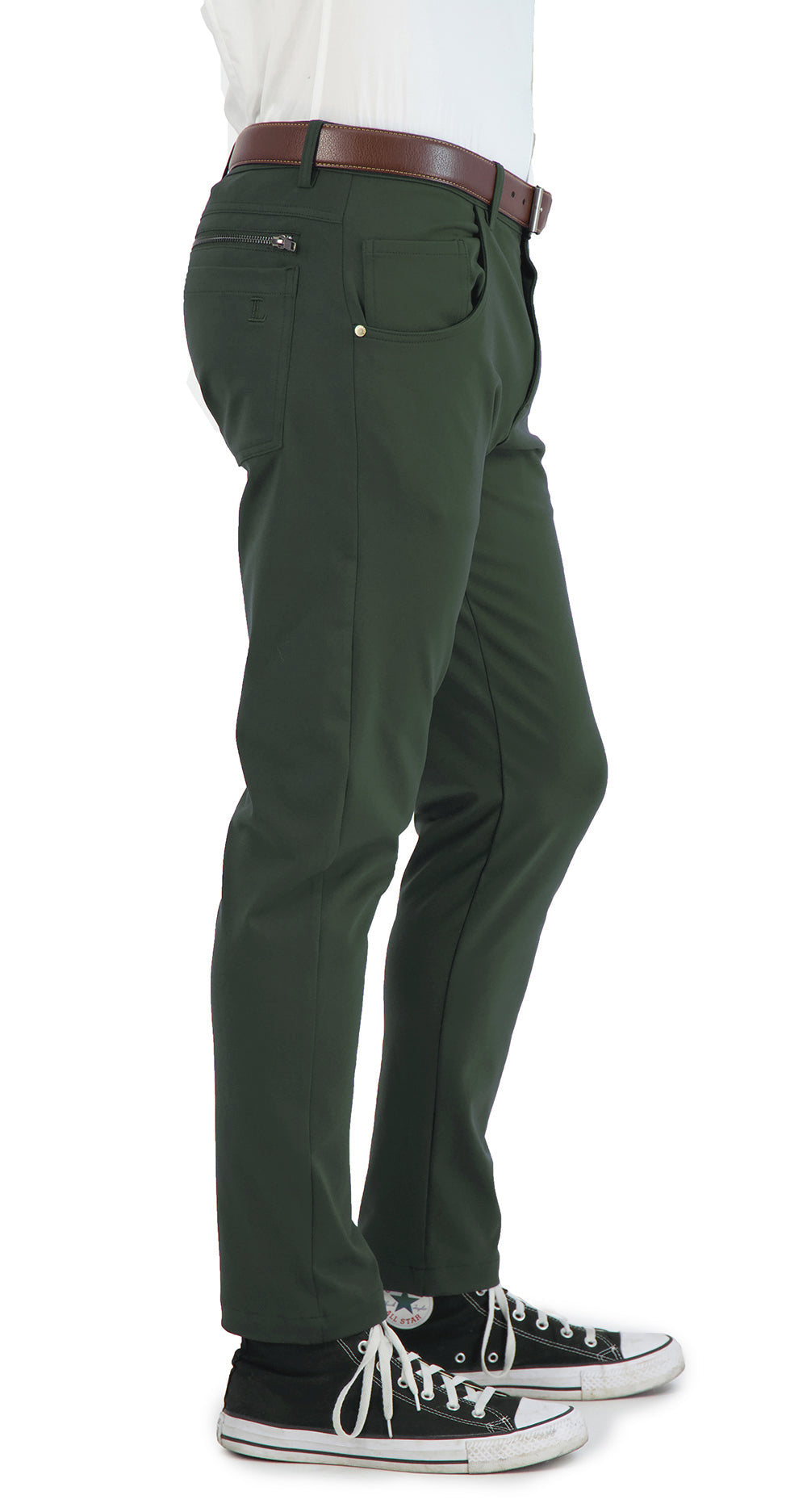 NEW & UPDATED Super - Stretch Men's Chinos //Casual// Olive - Performance Collection LEVINAS® Official