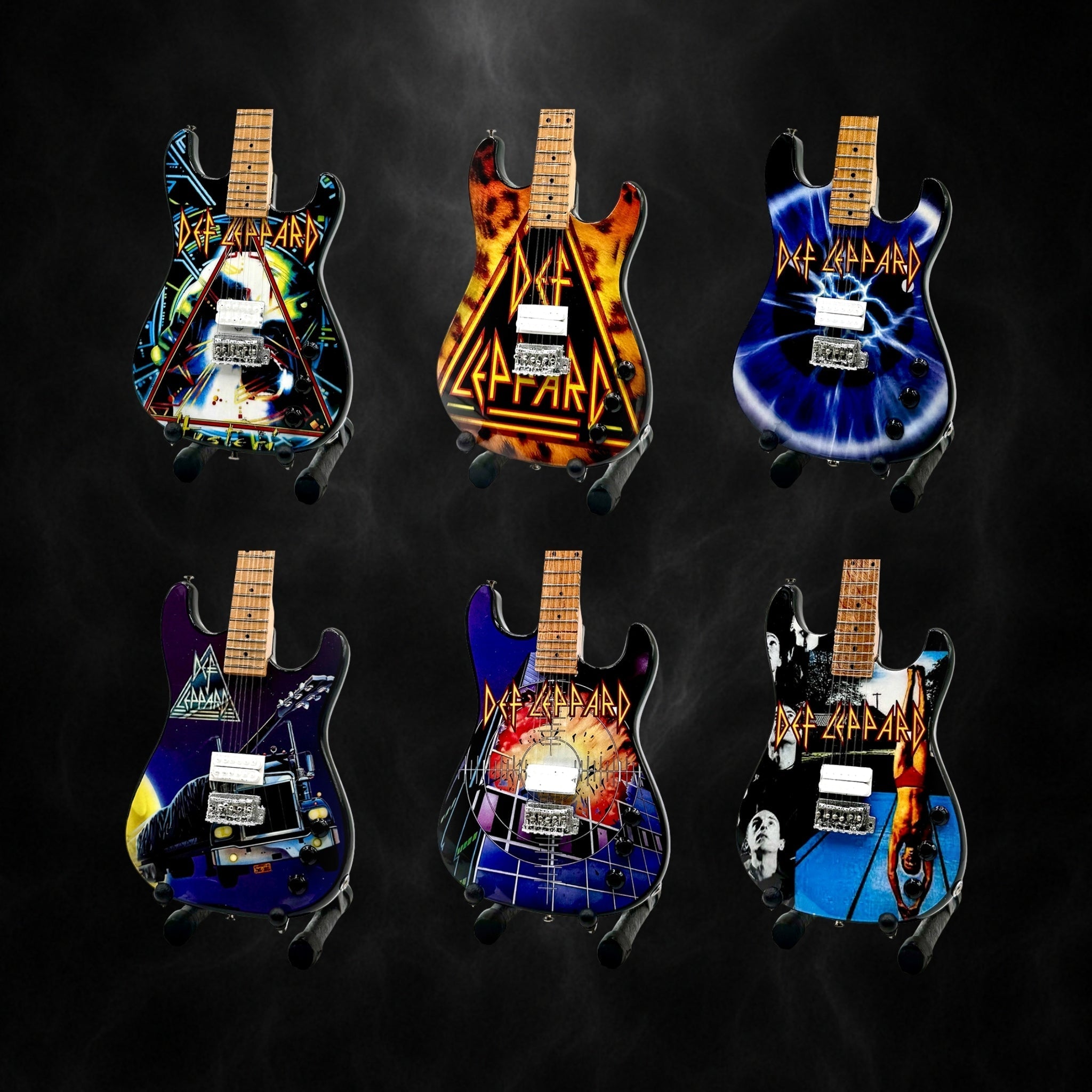 The Complete Def Leppard Miniature Guitar Set – All 6 Official Designs The Mini Axe