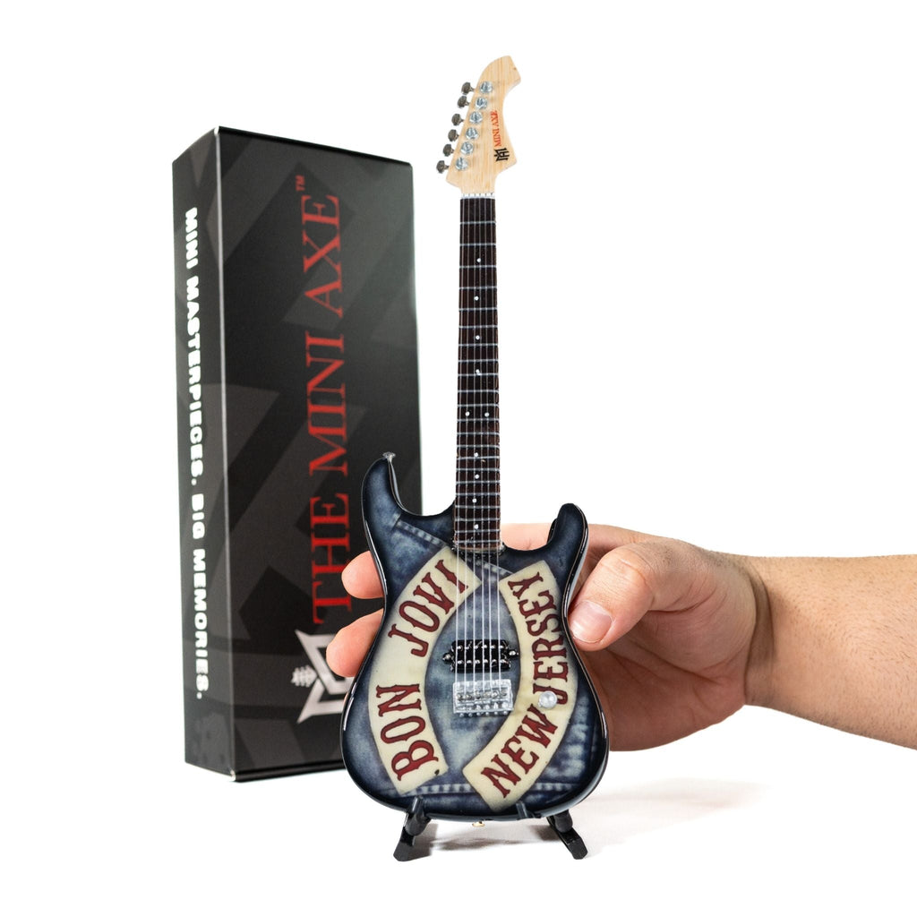 Bon Jovi Denim Collectible Miniature Guitar The Mini Axe