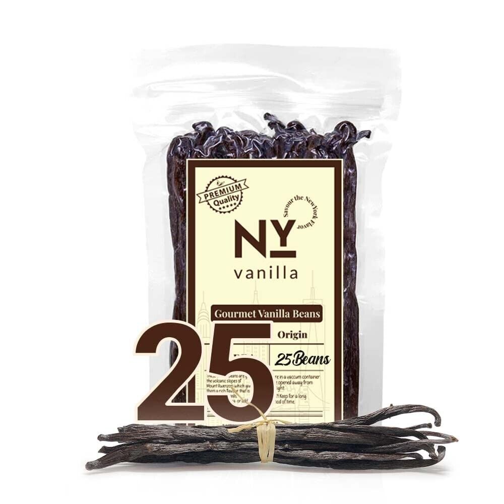 Whole Bulk Vanilla Beans - Order - NON GMO Gourmet Vanilla Pods 6 - 8 Inches For making Baking Whole Premium Vanilla Beans Grade A  by New York Vanilla Akshit
