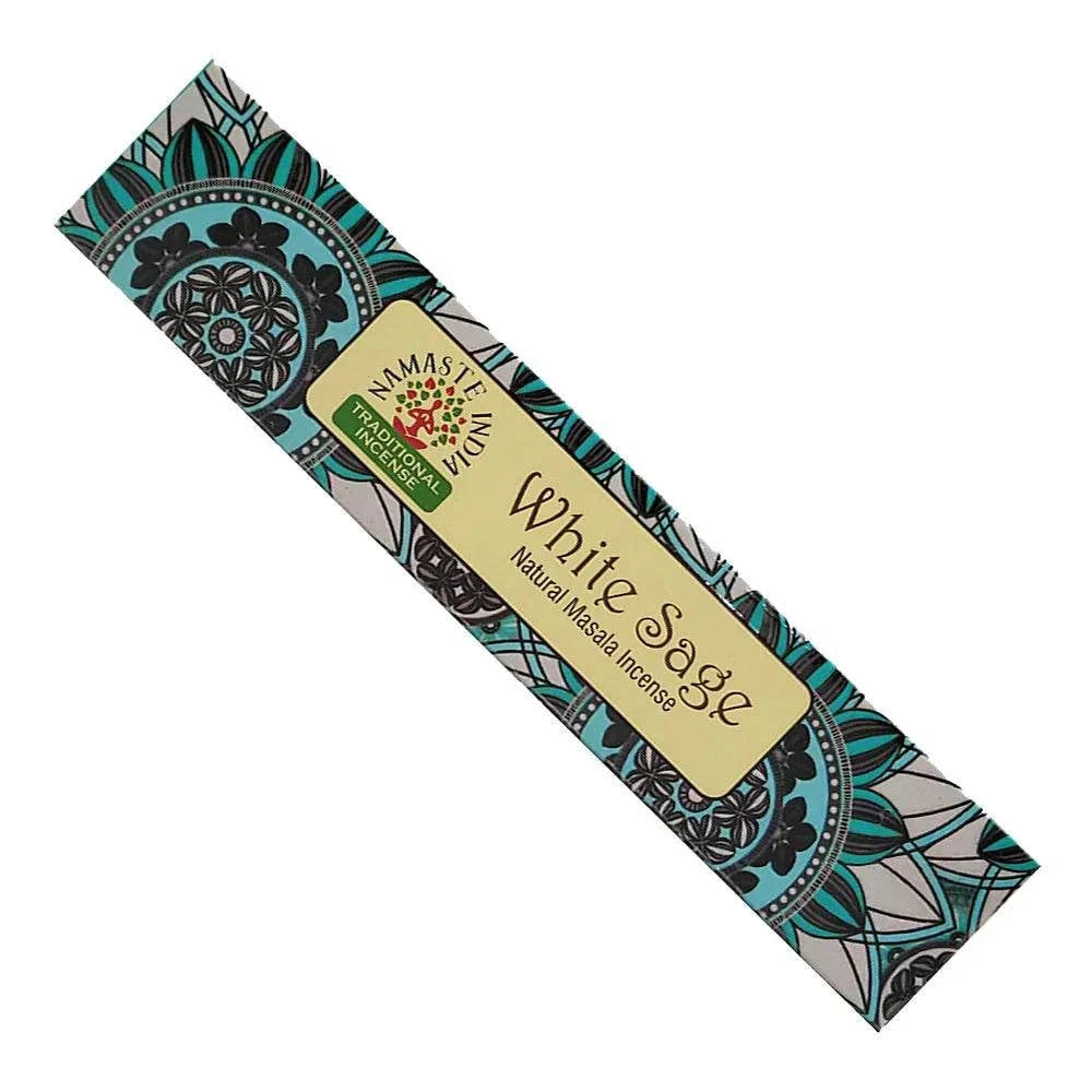 Incense Stick - Namaste India - White Sage 15g Sacred Crystals