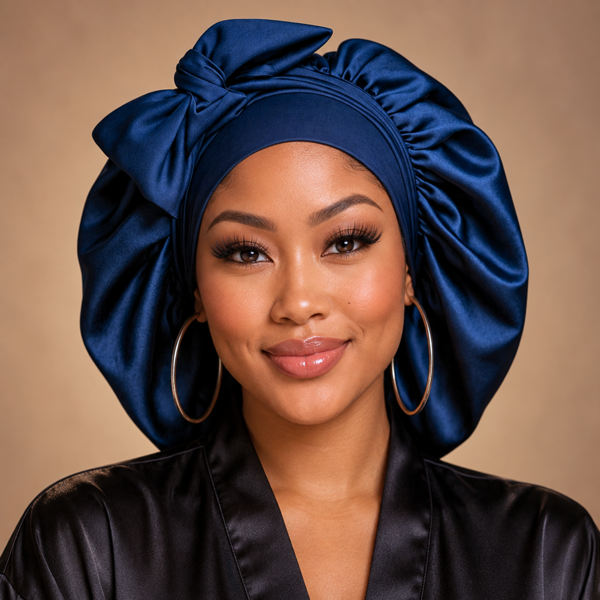 Satin Hair Bonnet for Sleeping – Adjustable Stretch Tie PHC