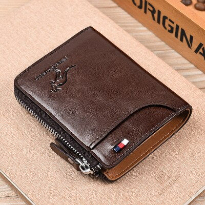 New Men Wallets Fashion Short Desigh Zipper Card Holder Men Leather Purse Solid Coin Pocket High Quality Male Purse Gentleman.Clothing