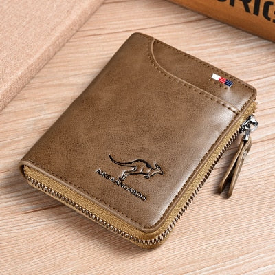 New Men Wallets Fashion Short Desigh Zipper Card Holder Men Leather Purse Solid Coin Pocket High Quality Male Purse Gentleman.Clothing