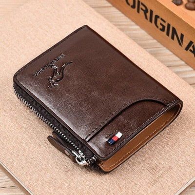 New Men Wallets Fashion Short Desigh Zipper Card Holder Men Leather Purse Solid Coin Pocket High Quality Male Purse Gentleman.Clothing