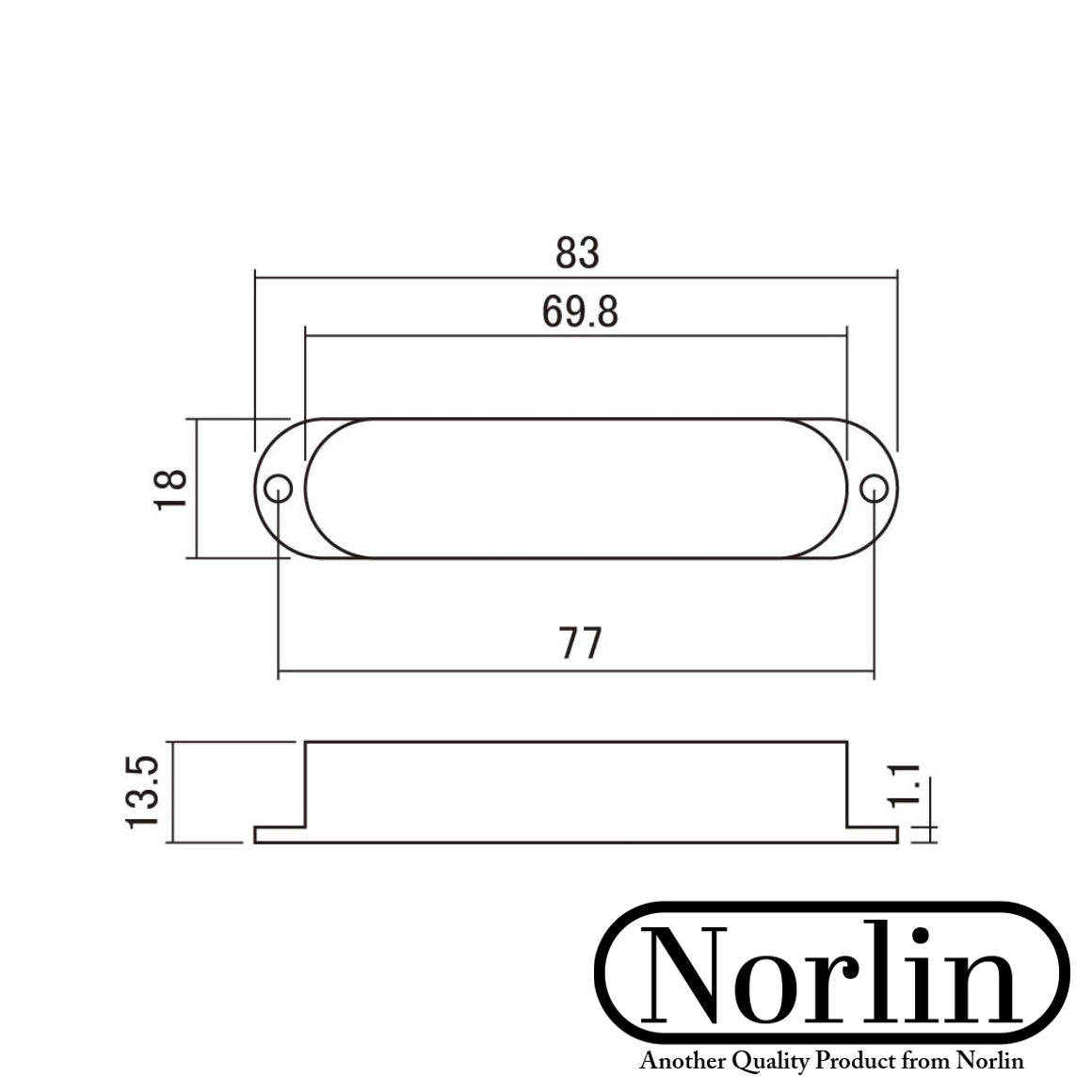 Plastic Single Coil Pickup Cover w/ No Holes for Fender® & Gibson® Guitars Randy's LLC