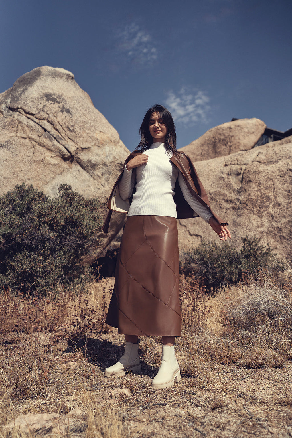 LEATHER SEAM SKIRT profile-nyc