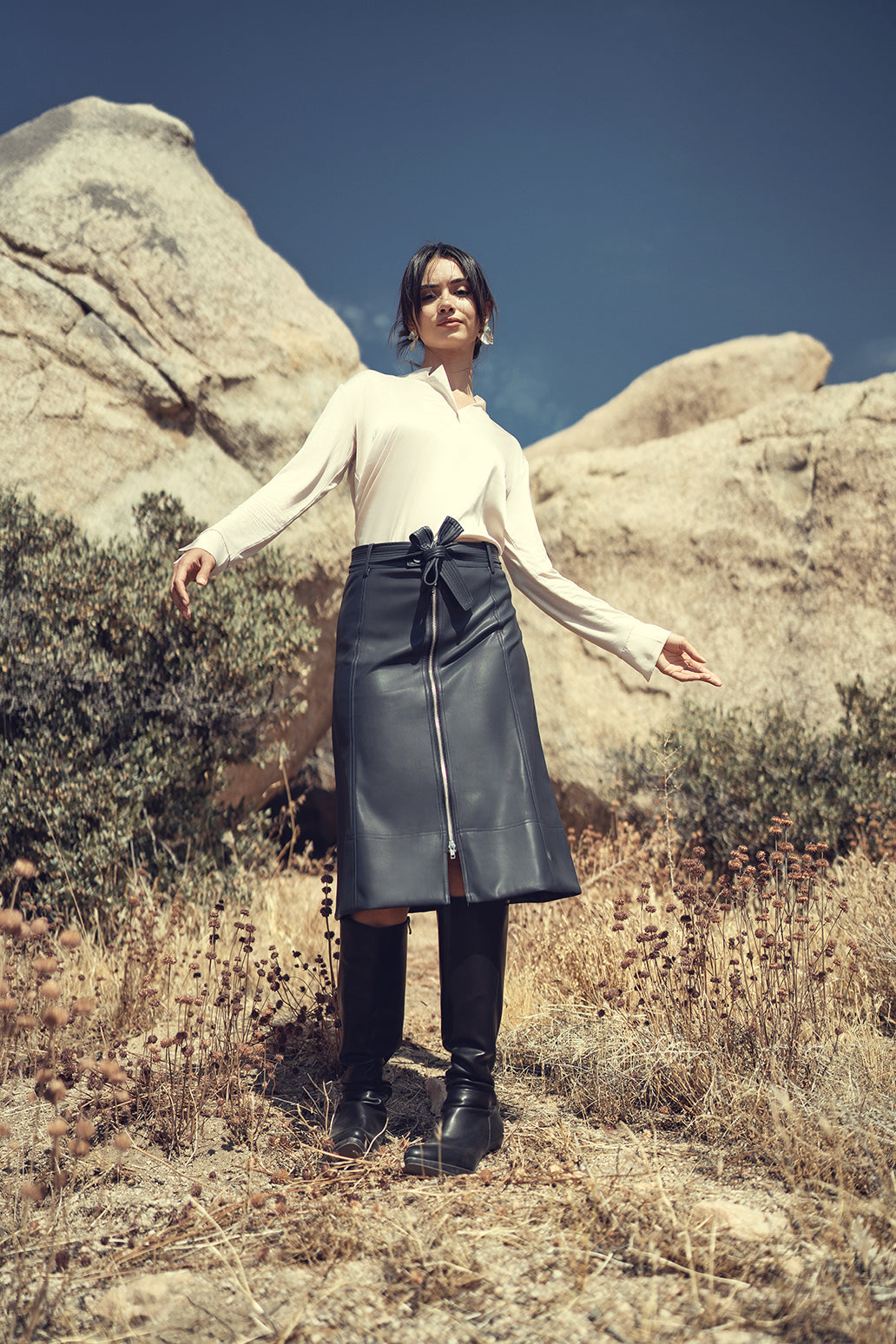 LEATHER ZIPPER SKIRT profile-nyc