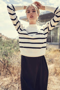 STRIPED SWEATER BLACK /IVORY profile-nyc