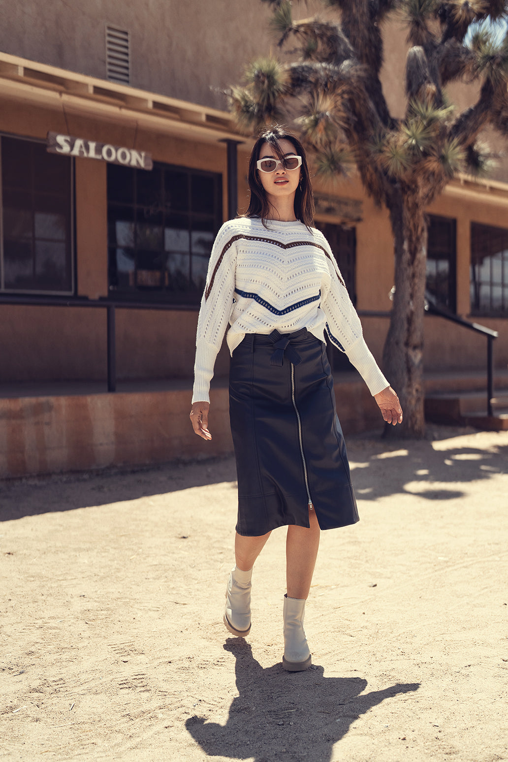 LEATHER ZIPPER SKIRT profile-nyc