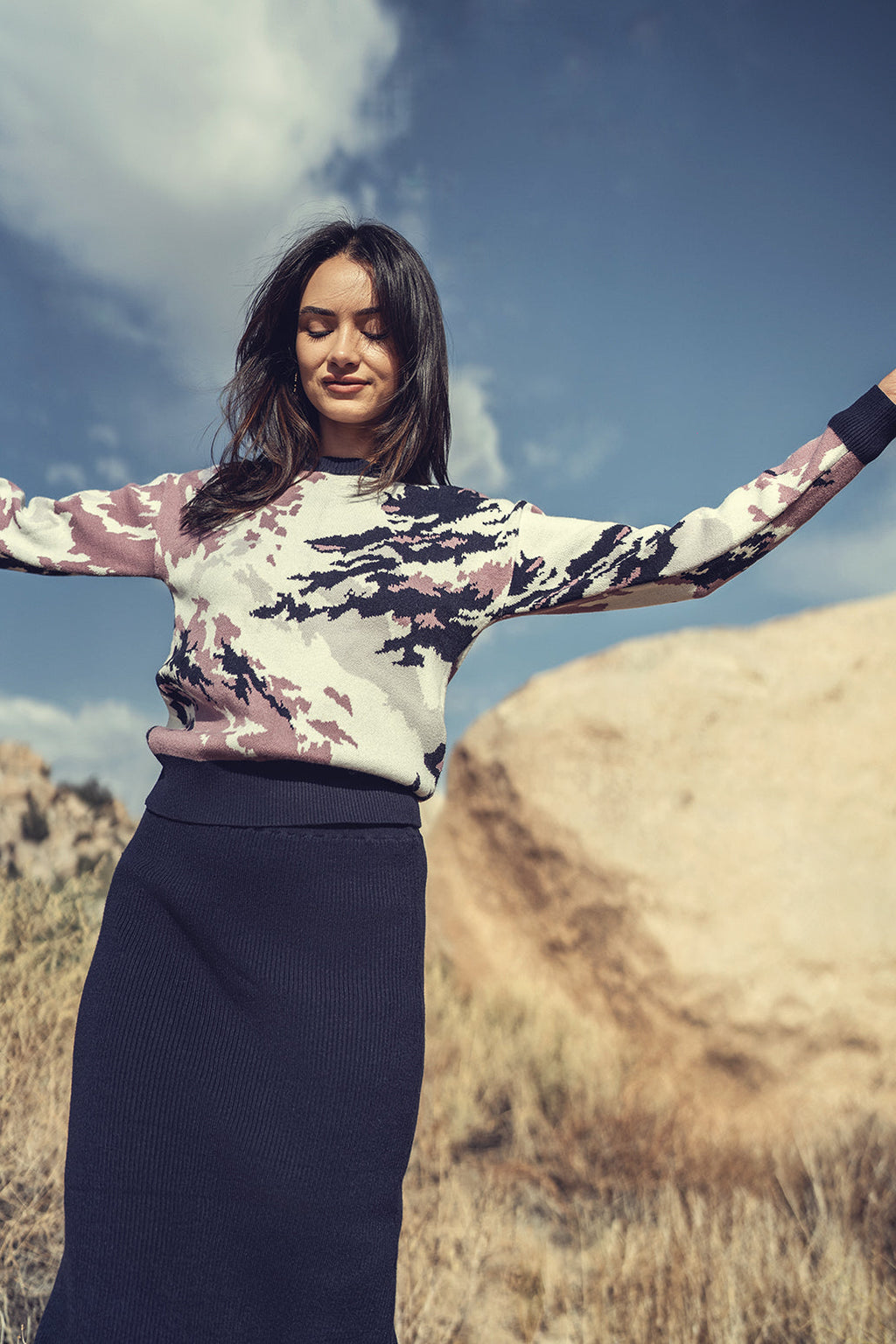 RIBBED KNIT STRAIGHT SKIRT profile-nyc