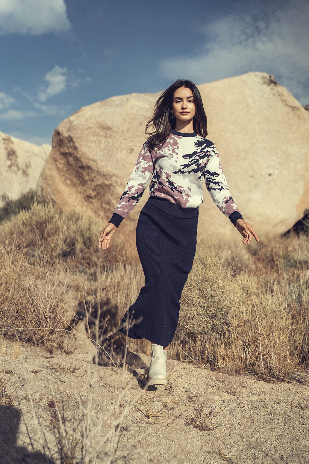 RIBBED KNIT STRAIGHT SKIRT profile-nyc