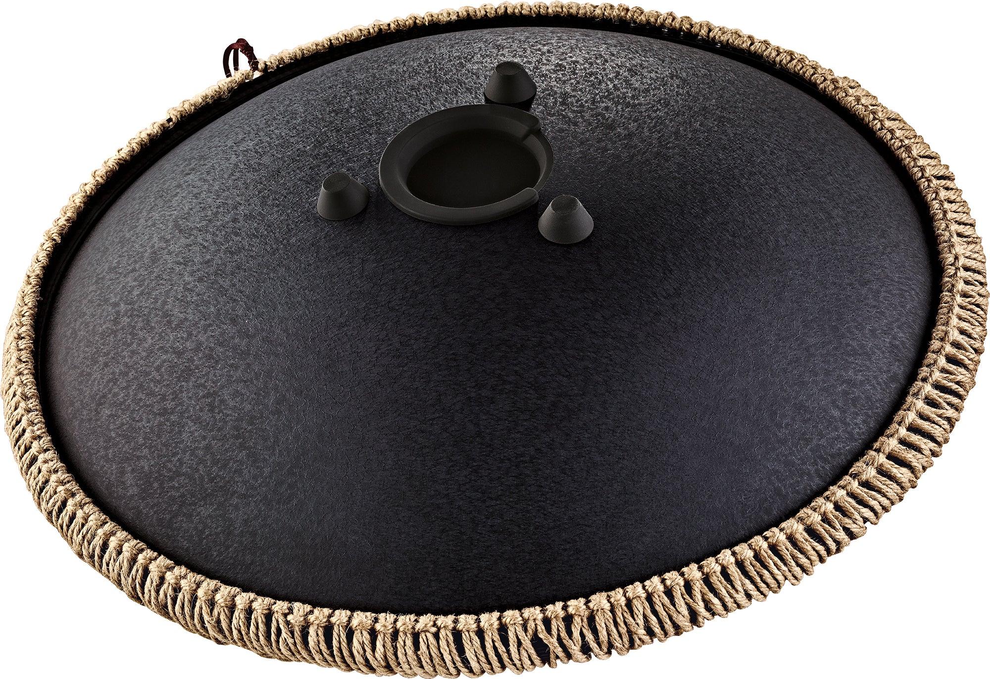 16" Octave Steel Tongue Drum, D Kurd, Lasered Floral Design, Black Utah Energy Healing Center