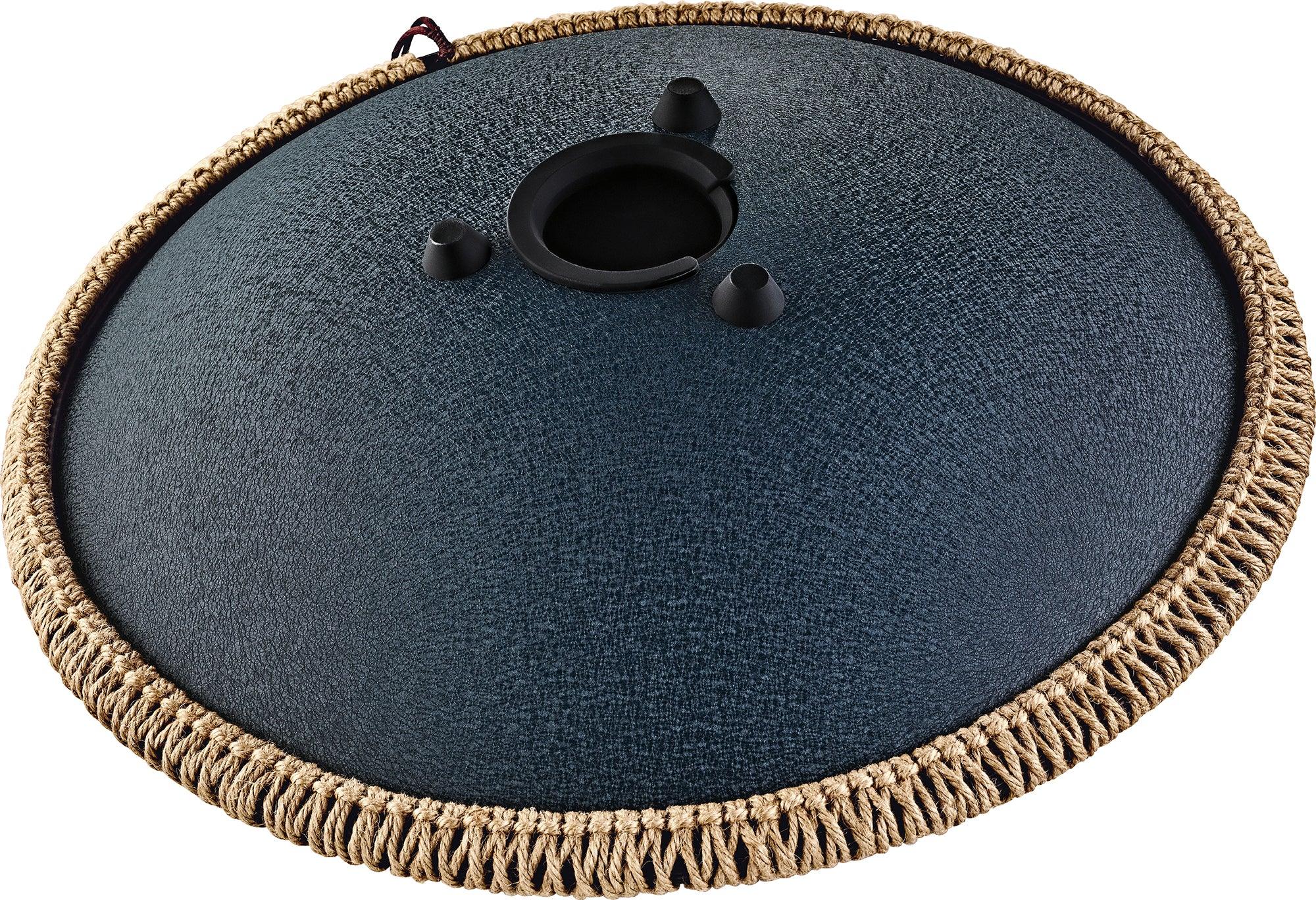 16" Octave Steel Tongue Drum, D Amara, Lasered Floral Design, Navy Blue Utah Energy Healing Center