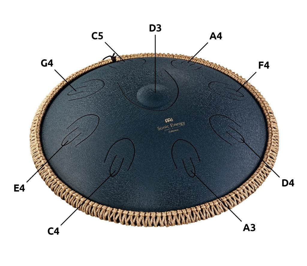 16" Octave Steel Tongue Drum, D Amara, Navy Blue Utah Energy Healing Center