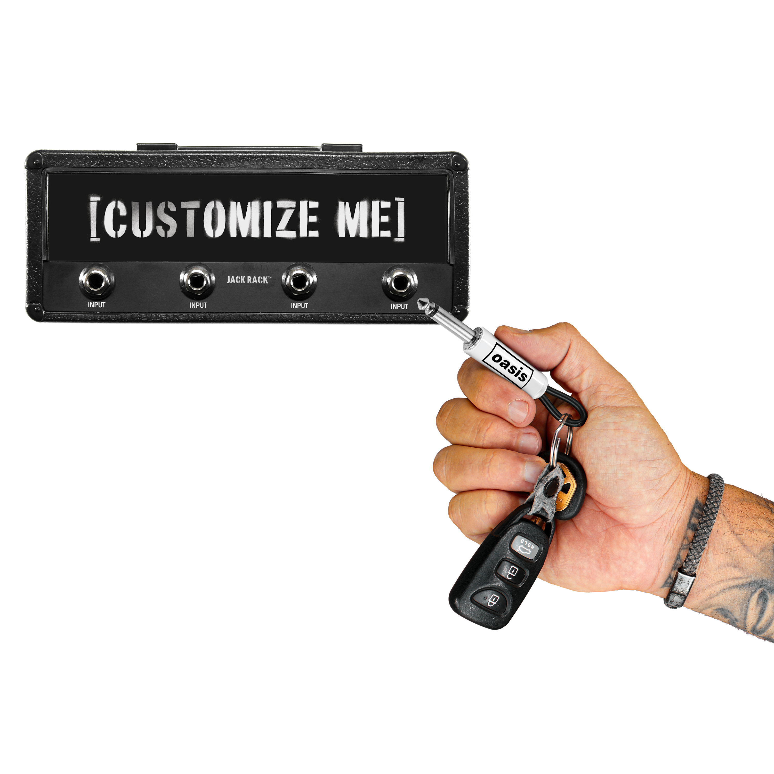 Oasis Logo Guitar Plug Keychain Pluginz Keychains