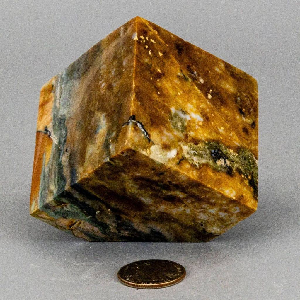 Ocean Jasper Crystal Cut Corner Cube Polished 514g Crystal Destiny