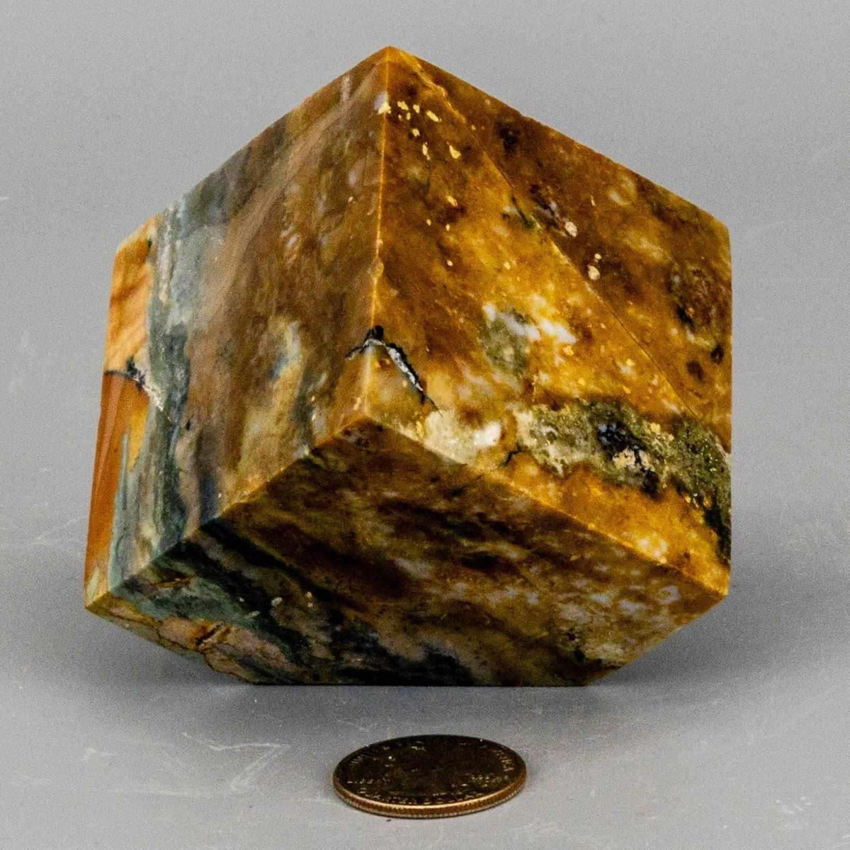 Ocean Jasper Crystal Cut Corner Cube Polished 514g Crystal Destiny
