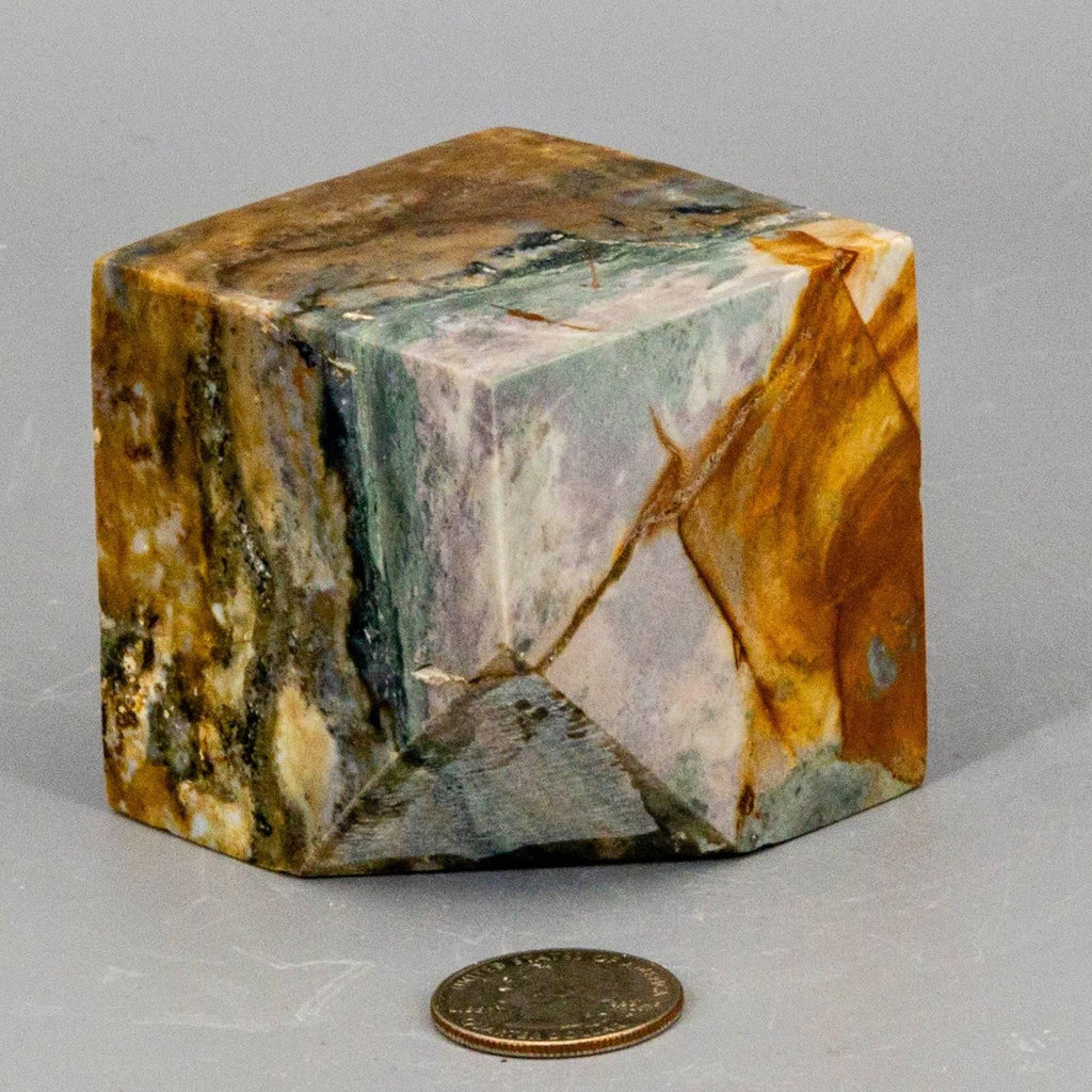 Ocean Jasper Crystal Cut Corner Cube Polished 514g Crystal Destiny