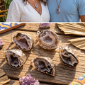Oco Geode Druzy Crystal Pendant (Silver Plated Back) Amazing Crystals