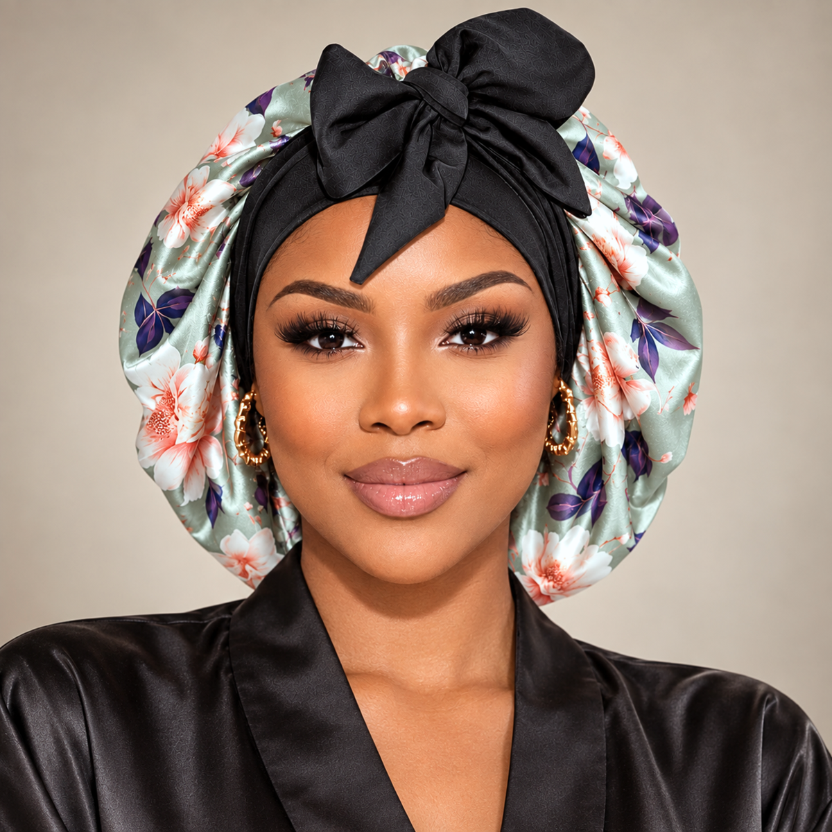 Satin Hair Bonnet for Sleeping – Adjustable Stretch Tie PHC
