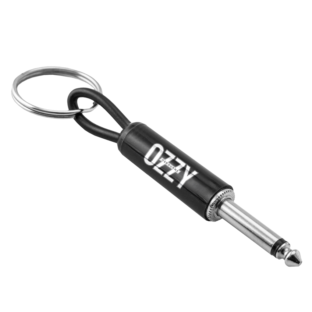 Ozzy White Logo Guitar Plug Keychain Pluginz Keychains