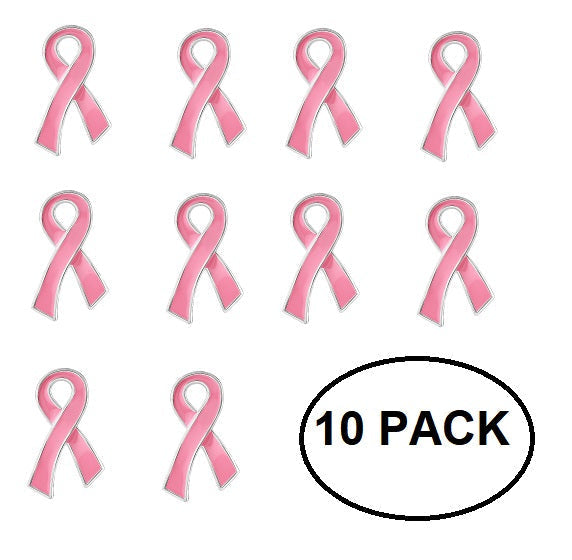 10 Pack Pink Ribbon Pins The Awareness Company