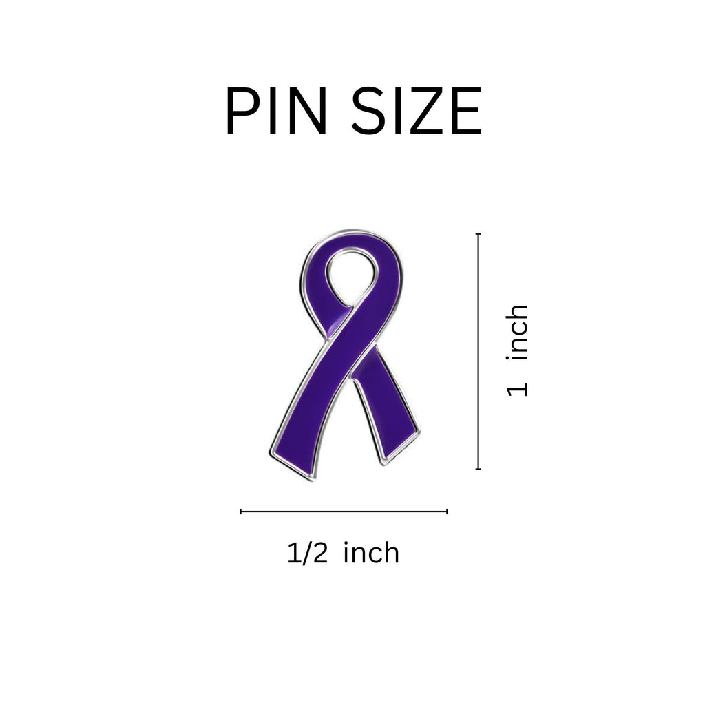 10 Pack Large Flat Purple Ribbon Pins The Awareness Company