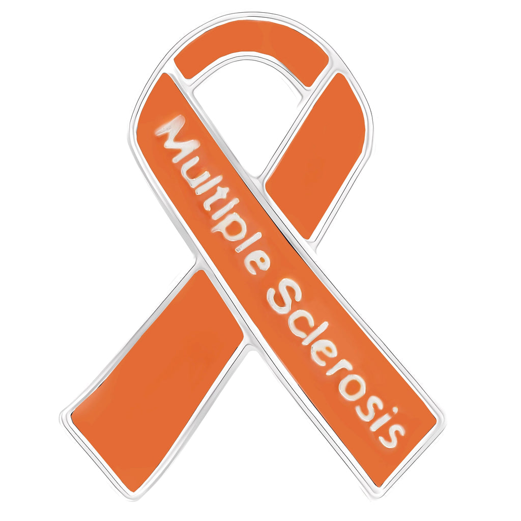 10 Pack of Multiple Sclerosis Awareness Orange Ribbon Pins The Awareness Company