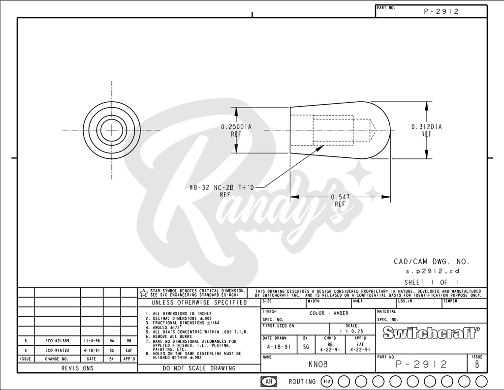 3-Way Toggle Switch Tip - Fits Gibson® & Centralab® Randy's LLC