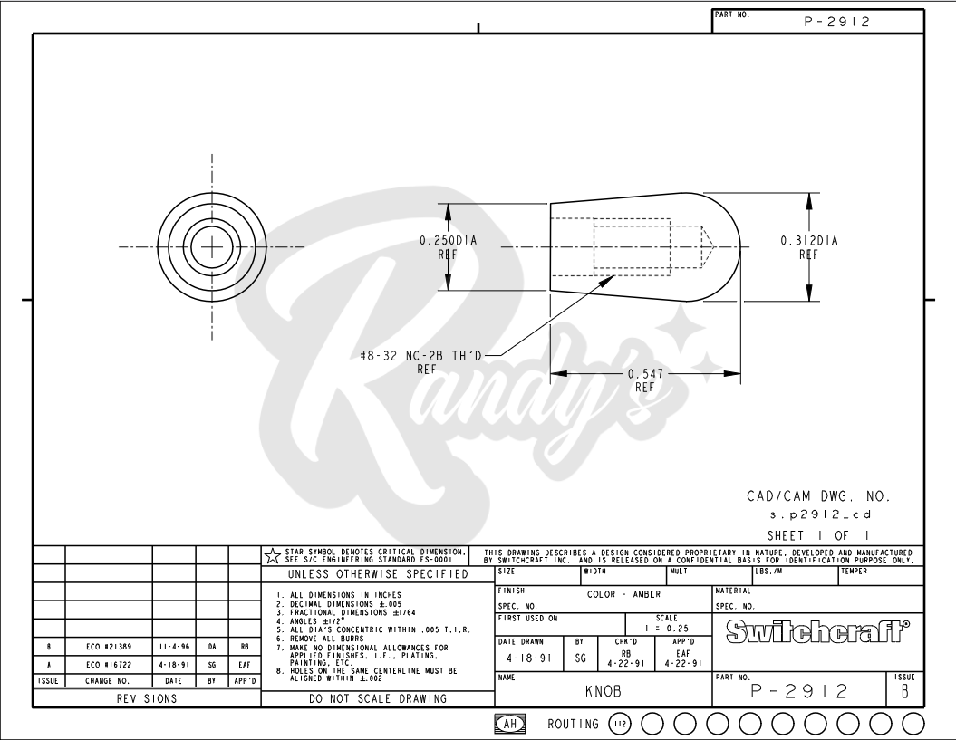 3-Way Toggle Switch Tip - Fits Gibson® & Centralab® Randy's LLC