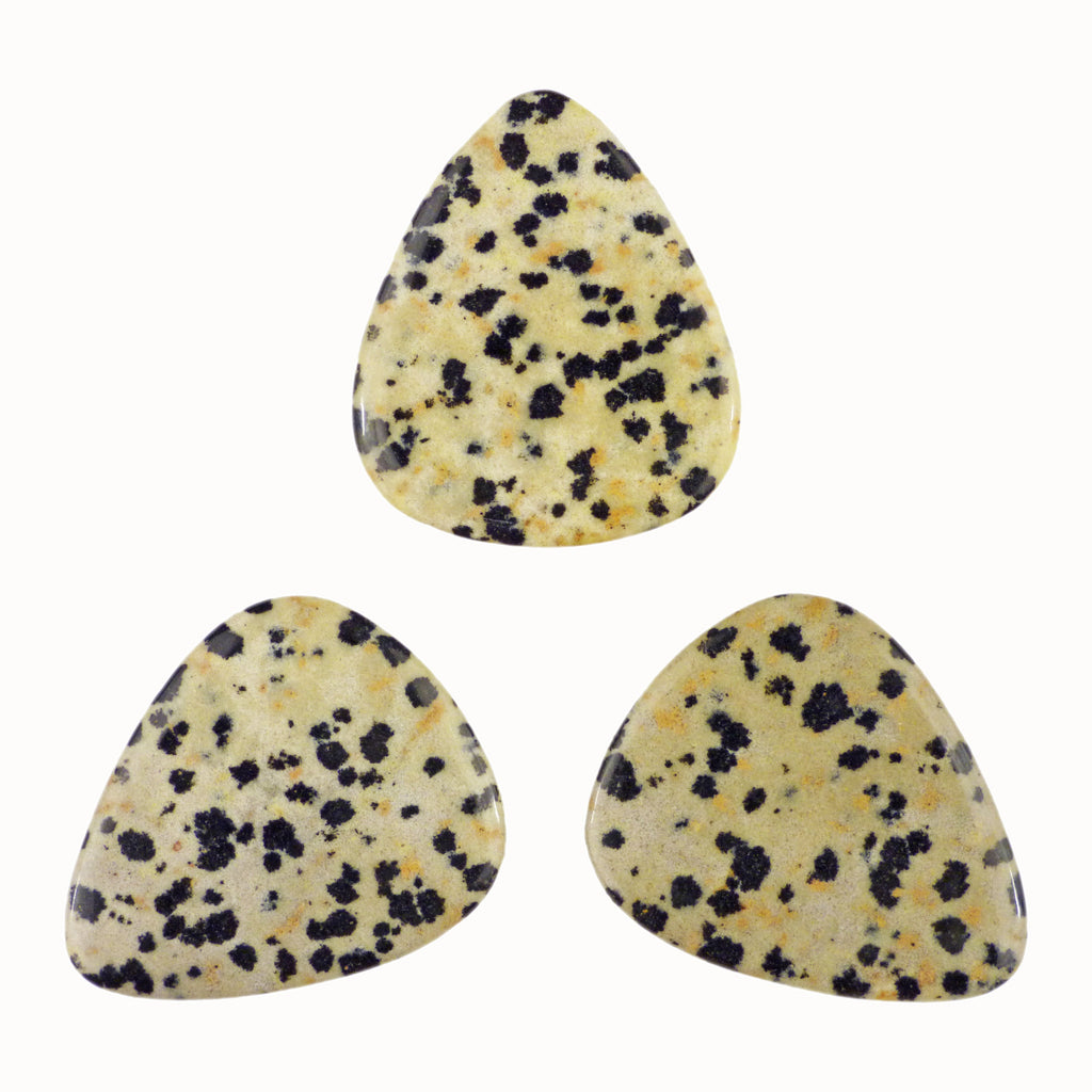 Dalmatian Jasper Stone Guitar Or Bass Pick - 3.0 mm Ultra Heavy Gauge - 351 Shape - Specialty Handmade Exotic Plectrum Exotic Plectrums