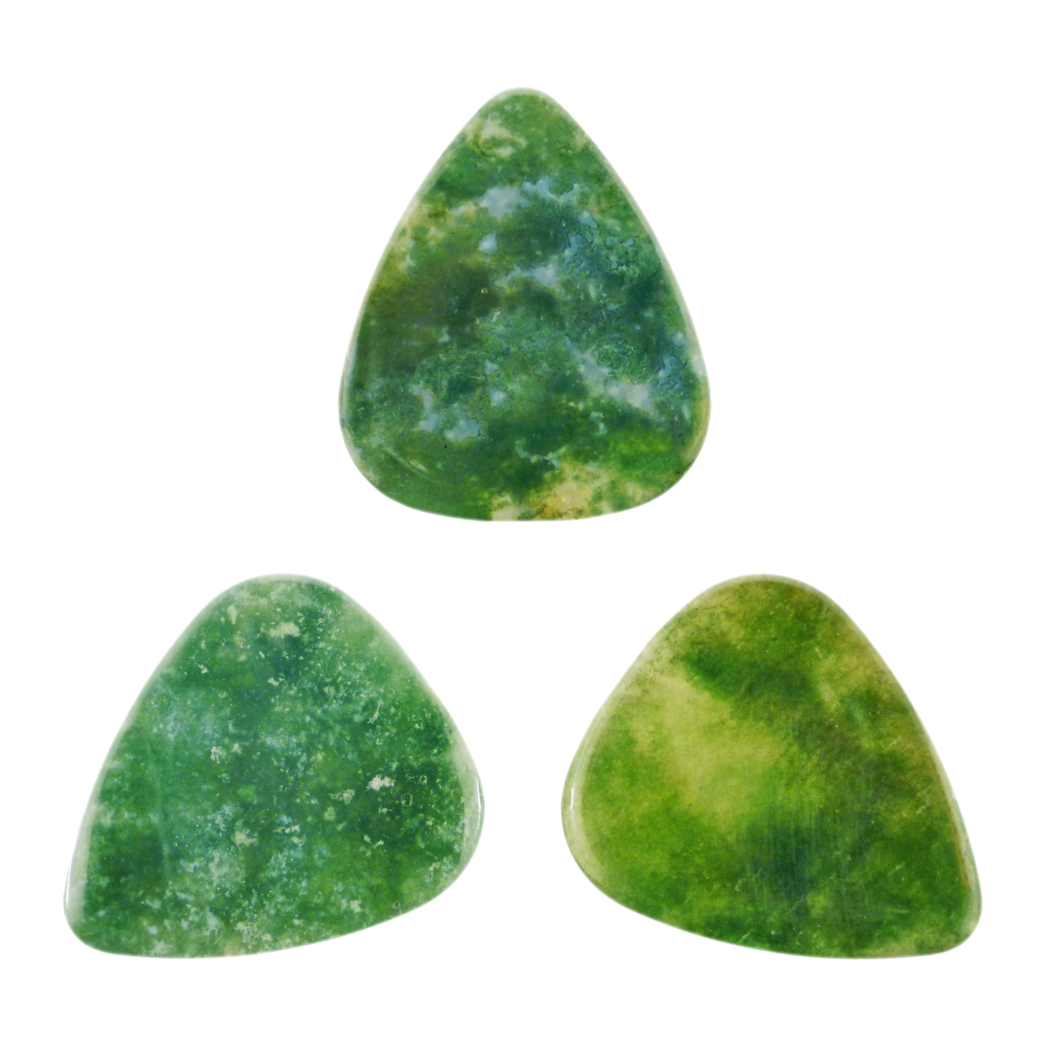 Green Moss Agate Stone Guitar Or Bass Pick - 3.0 mm Ultra Heavy Gauge - 351 Shape - Specialty Handmade Exotic Plectrum Exotic Plectrums