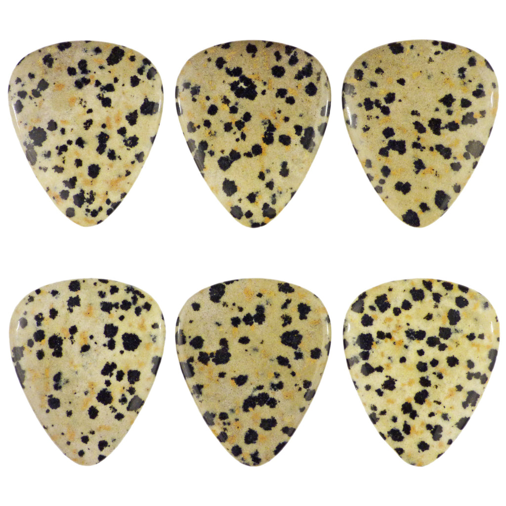 Dalmatian Jasper Stone Guitar Or Bass Pick - 3.0 mm Ultra Heavy Gauge - 351 Shape - Specialty Handmade Exotic Plectrum Exotic Plectrums