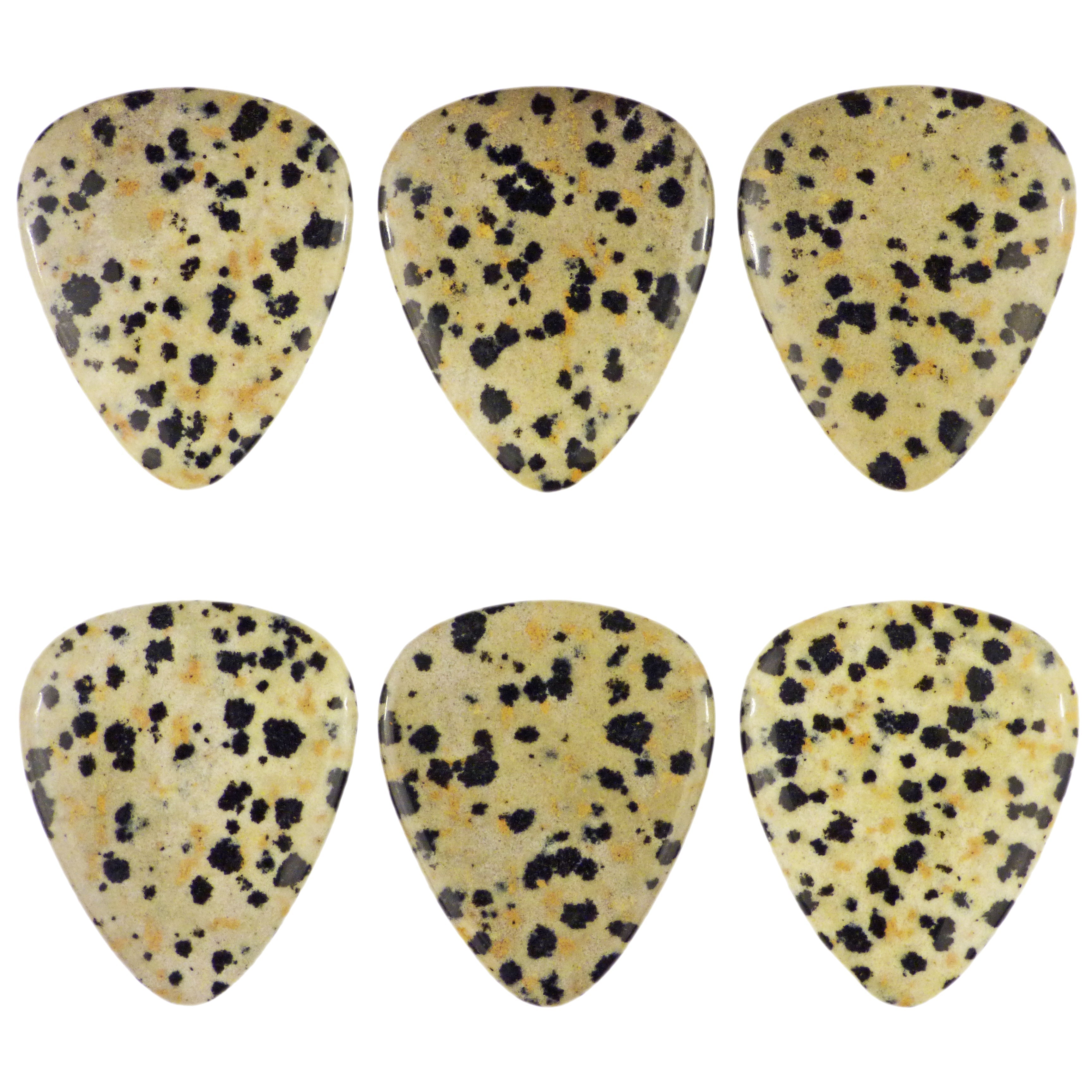 Dalmatian Jasper Stone Guitar Or Bass Pick - 3.0 mm Ultra Heavy Gauge - 351 Shape - Specialty Handmade Exotic Plectrum Exotic Plectrums