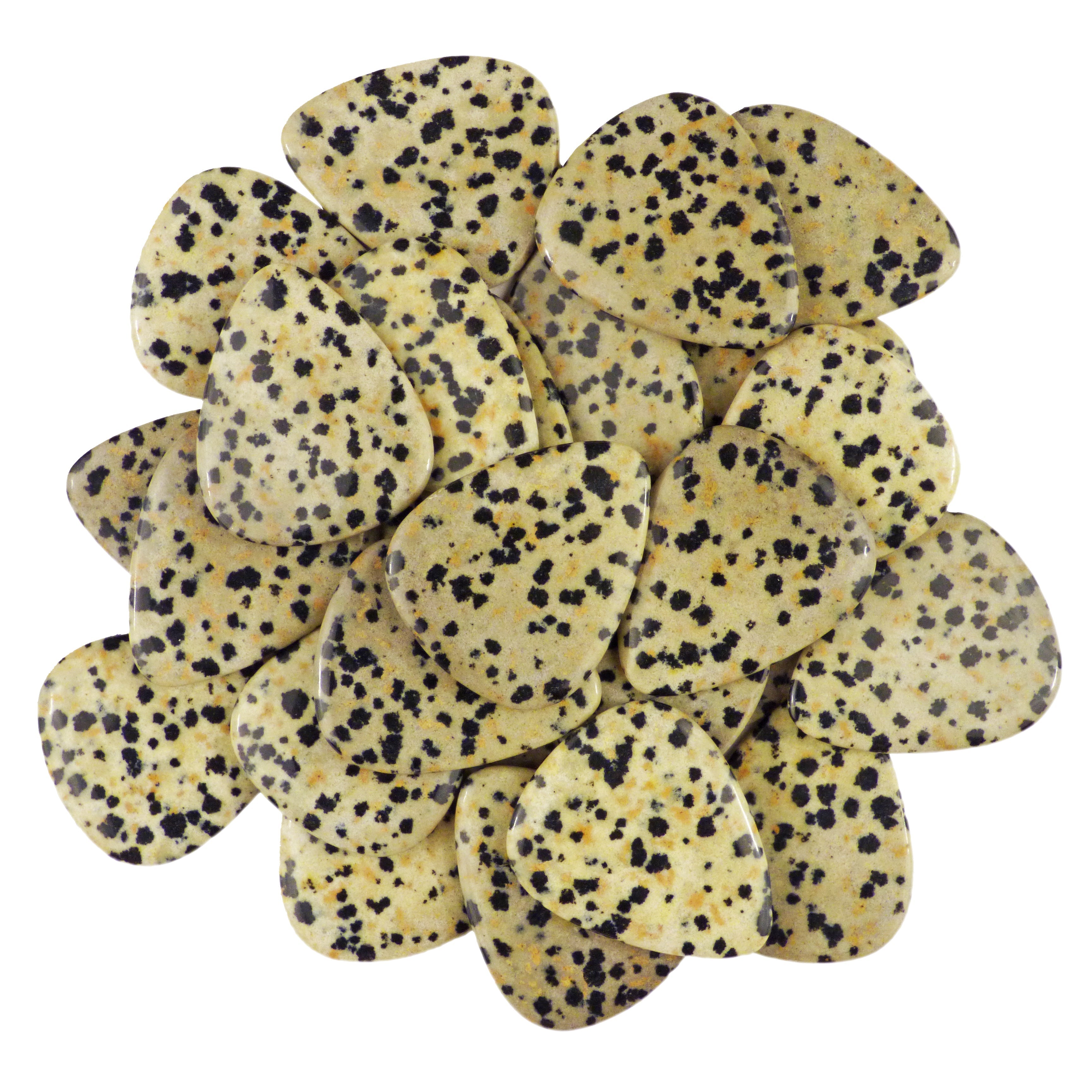 Dalmatian Jasper Stone Guitar Or Bass Pick - 3.0 mm Ultra Heavy Gauge - 351 Shape - Specialty Handmade Exotic Plectrum Exotic Plectrums