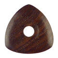 Rosewood Guitar Or Bass Pick - 4.0 mm Ultra Heavy Gauge - 346 Contoured Triangle With Grip Hole Shape - Natural Finish Handmade Specialty Exotic Plectrum Exotic Plectrums