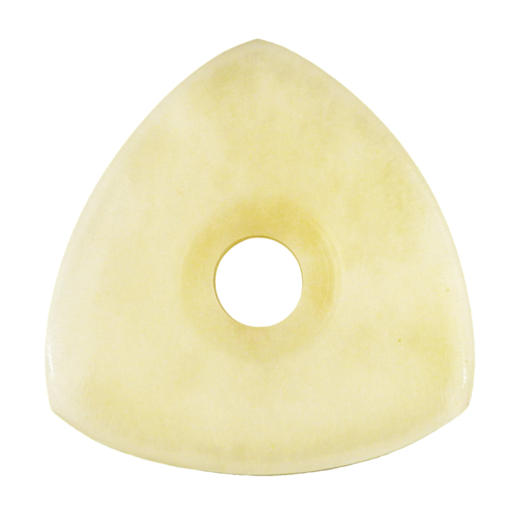 Camel Bone Guitar Or Bass Pick - 4.0 mm Ultra Heavy Gauge - 346 Contoured Triangle With Grip Hole Shape - Natural Finish Handmade Specialty Exotic Plectrum Exotic Plectrums