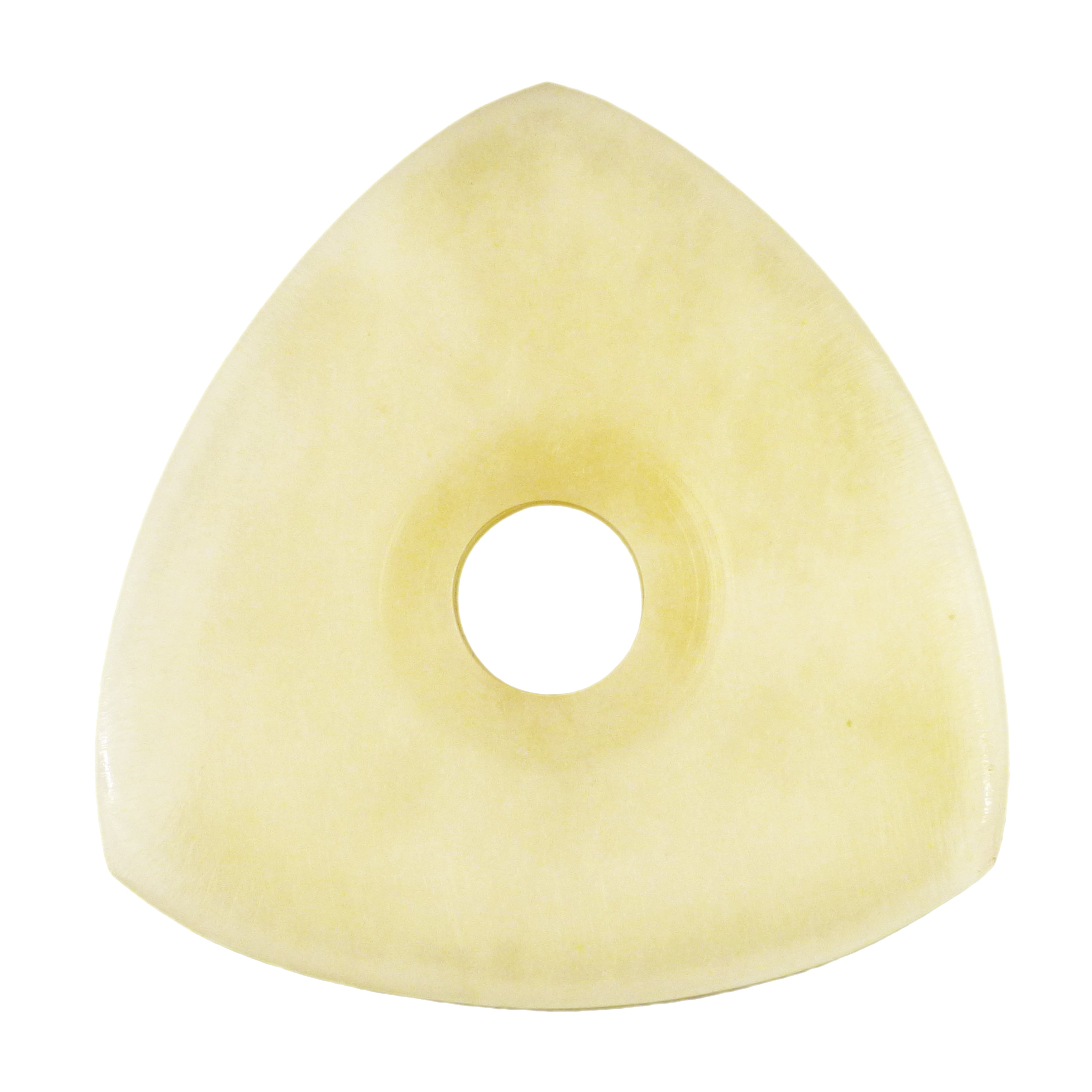 Camel Bone Guitar Or Bass Pick - 4.0 mm Ultra Heavy Gauge - 346 Contoured Triangle With Grip Hole Shape - Natural Finish Handmade Specialty Exotic Plectrum Exotic Plectrums