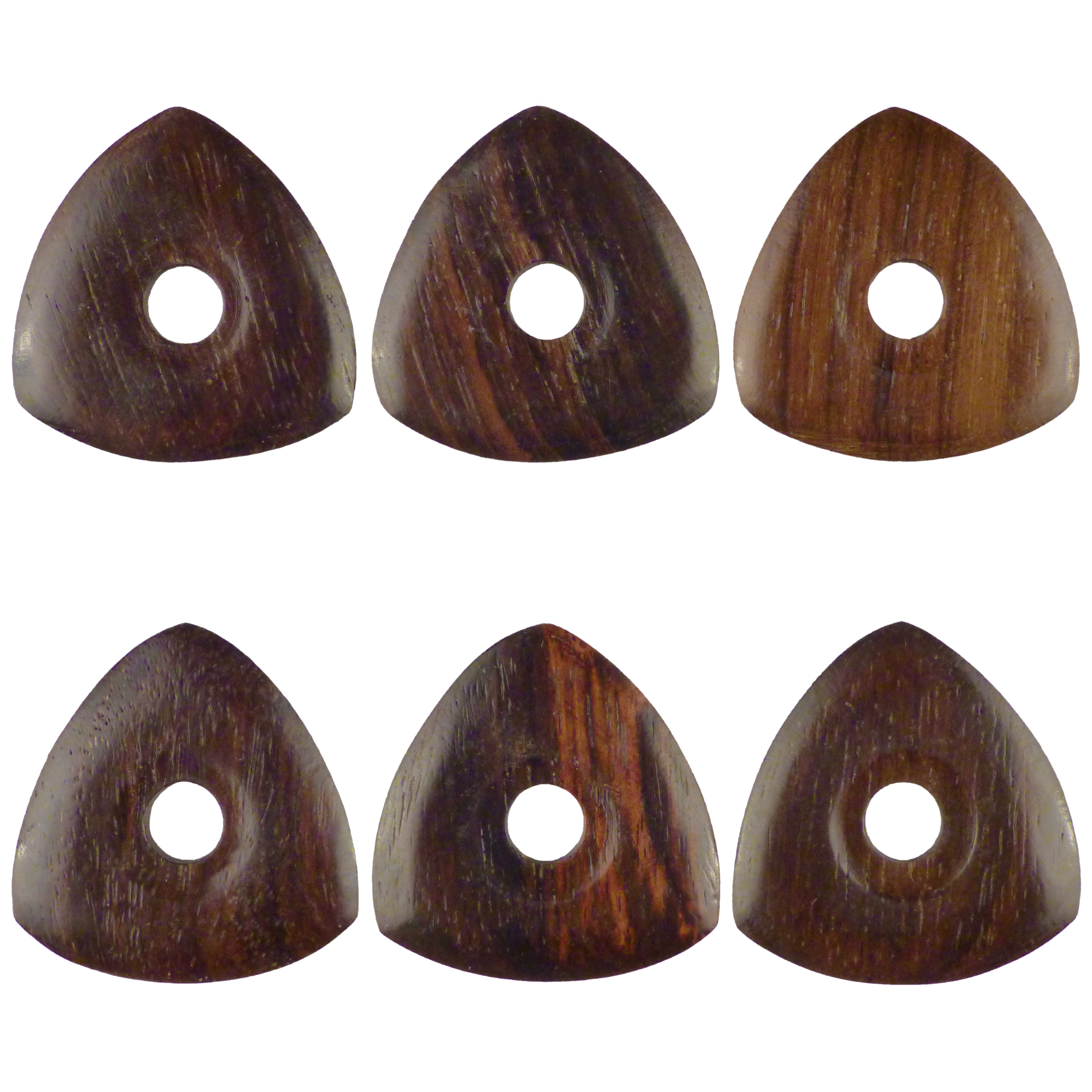 Rosewood Guitar Or Bass Pick - 4.0 mm Ultra Heavy Gauge - 346 Contoured Triangle With Grip Hole Shape - Natural Finish Handmade Specialty Exotic Plectrum Exotic Plectrums