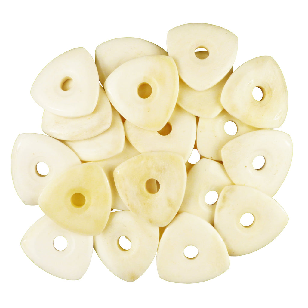 Camel Bone Guitar Or Bass Pick - 4.0 mm Ultra Heavy Gauge - 346 Contoured Triangle With Grip Hole Shape - Natural Finish Handmade Specialty Exotic Plectrum Exotic Plectrums