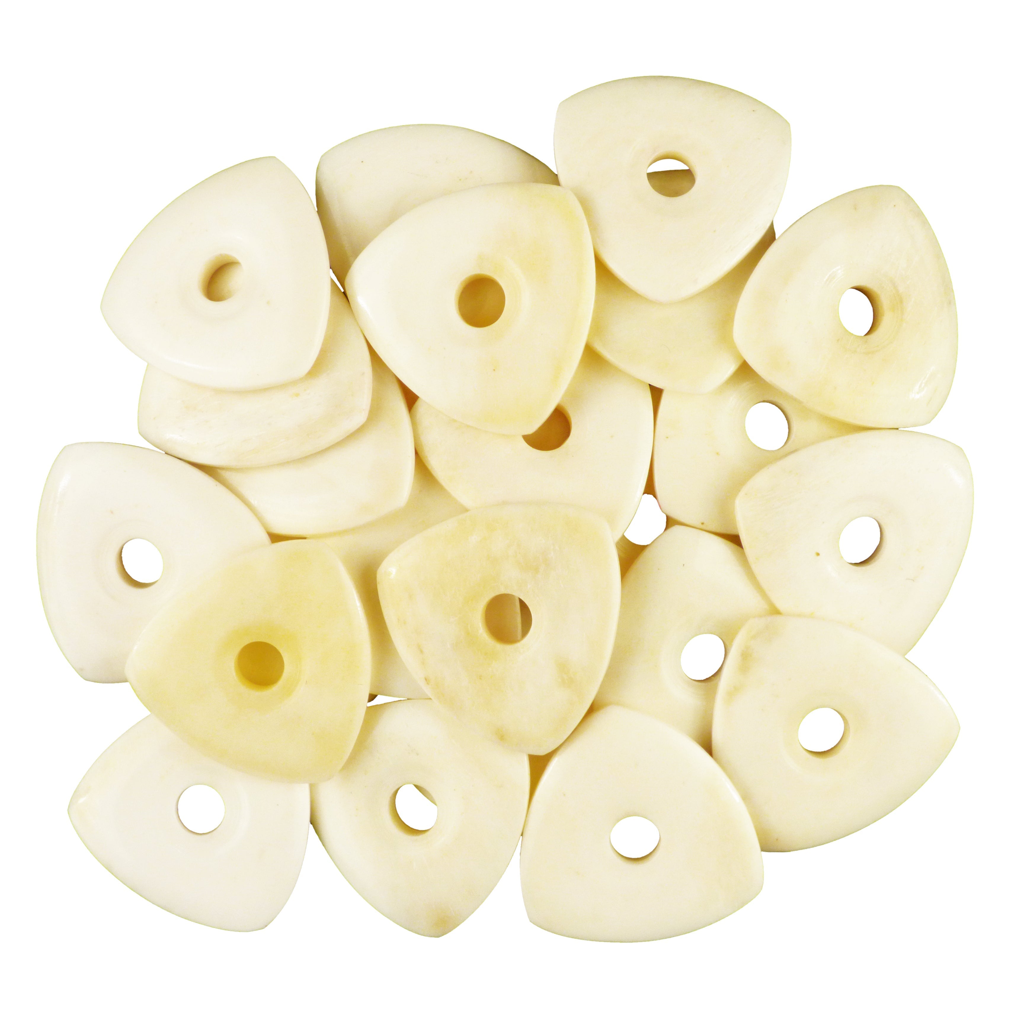 Camel Bone Guitar Or Bass Pick - 4.0 mm Ultra Heavy Gauge - 346 Contoured Triangle With Grip Hole Shape - Natural Finish Handmade Specialty Exotic Plectrum Exotic Plectrums