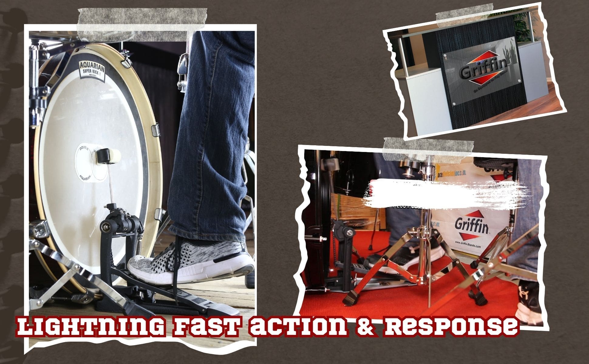Single Kick Bass Drum Pedal by GRIFFIN | Deluxe Double Chain Foot Percussion Hardware for Intense Play | 4 Sided Beater & Fully Adjustable Power Cam System | Perfect for Beginner & Pro Drummers GeekStands.com