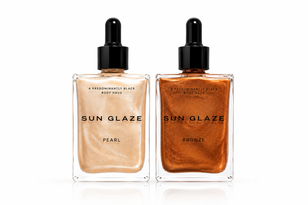 SUN GLAZE, A SHIMMER OIL Predominantly Black
