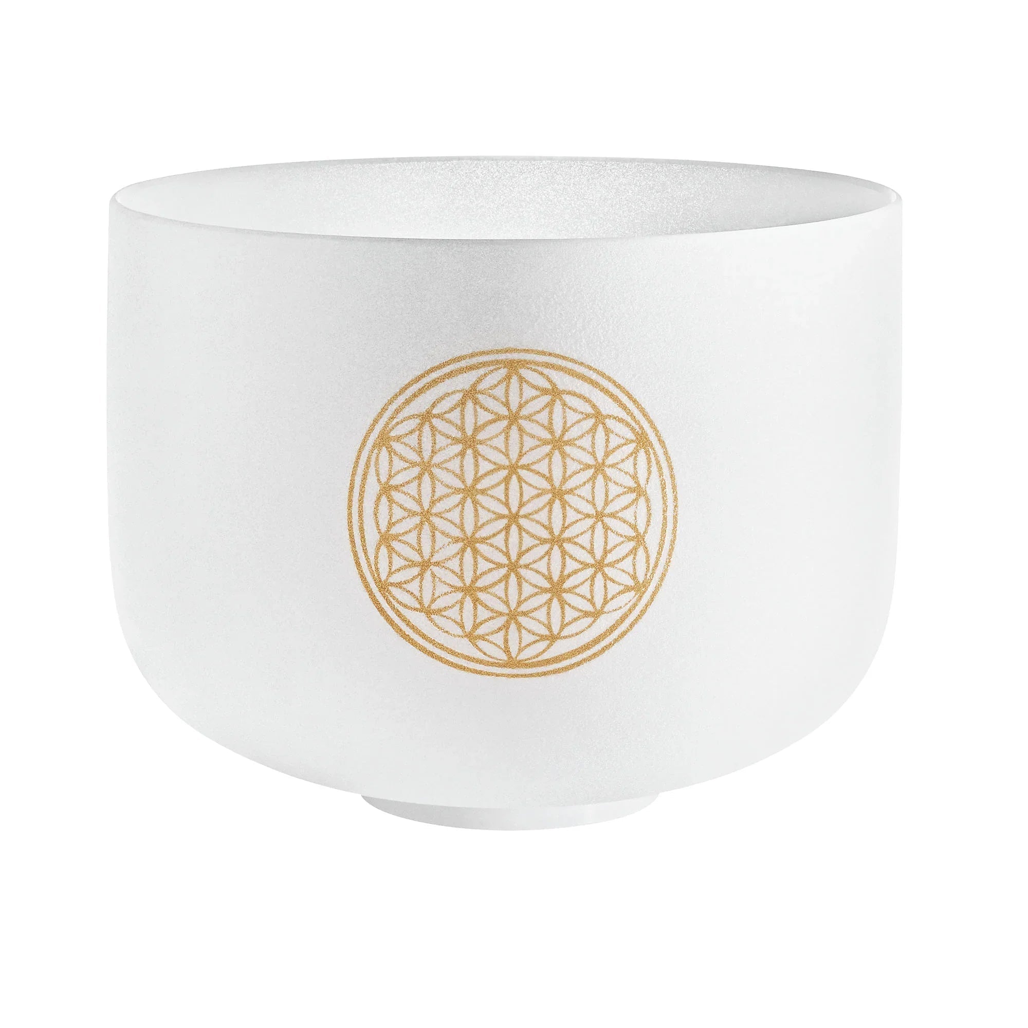 10" White-Frosted Crystal Singing Bowl, Flower of Life 128 Hz Utah Energy Healing Center